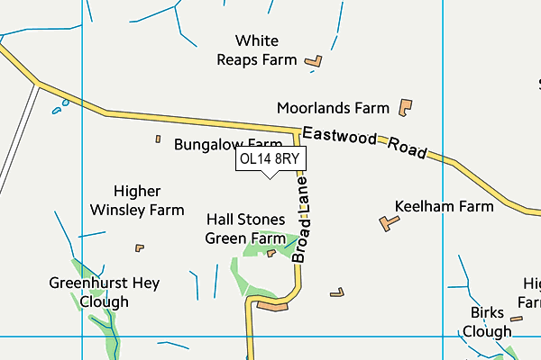 OL14 8RY map - OS VectorMap District (Ordnance Survey)