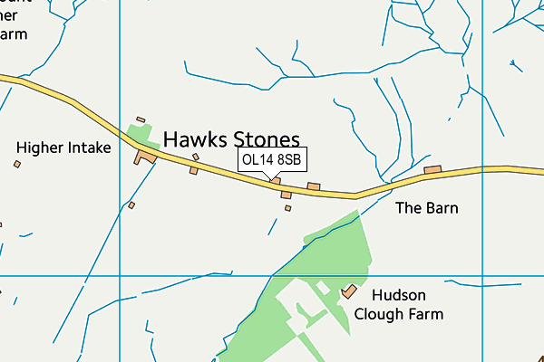 OL14 8SB map - OS VectorMap District (Ordnance Survey)