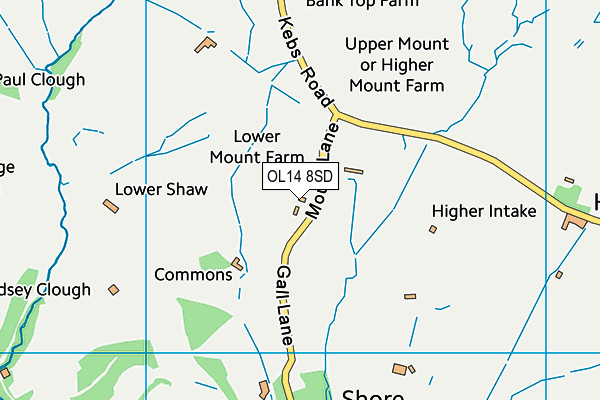 OL14 8SD map - OS VectorMap District (Ordnance Survey)