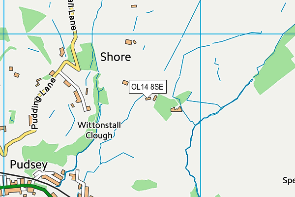 OL14 8SE map - OS VectorMap District (Ordnance Survey)