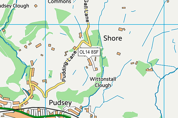 OL14 8SF map - OS VectorMap District (Ordnance Survey)