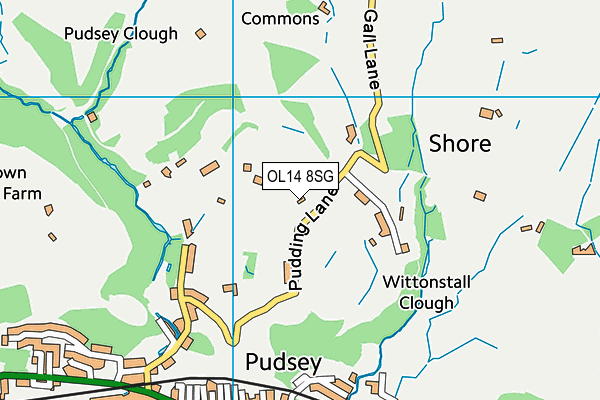 OL14 8SG map - OS VectorMap District (Ordnance Survey)