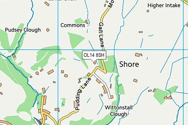OL14 8SH map - OS VectorMap District (Ordnance Survey)