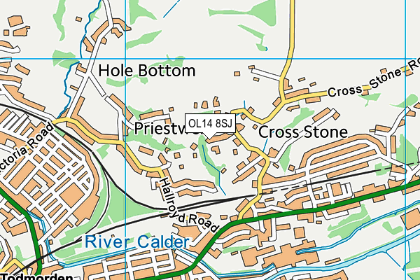 OL14 8SJ map - OS VectorMap District (Ordnance Survey)