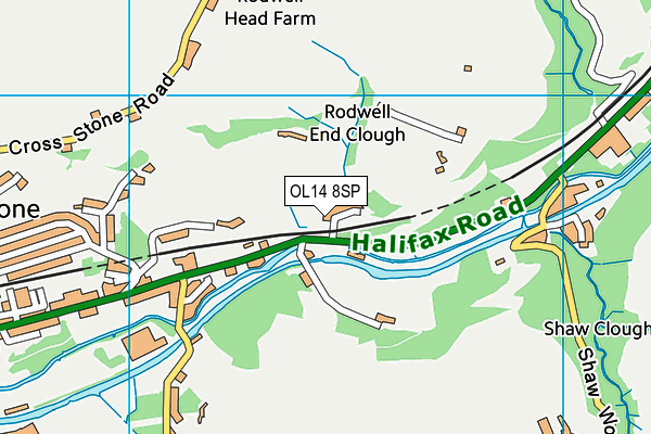 OL14 8SP map - OS VectorMap District (Ordnance Survey)