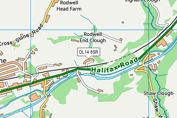 OL14 8SR map - OS VectorMap District (Ordnance Survey)