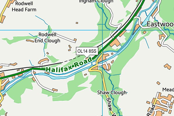 OL14 8SS map - OS VectorMap District (Ordnance Survey)