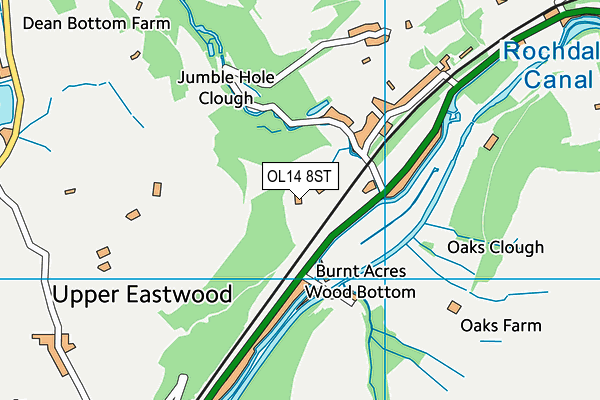 OL14 8ST map - OS VectorMap District (Ordnance Survey)