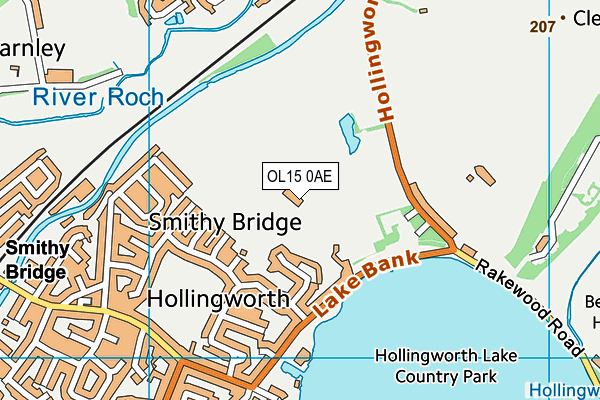 OL15 0AE map - OS VectorMap District (Ordnance Survey)