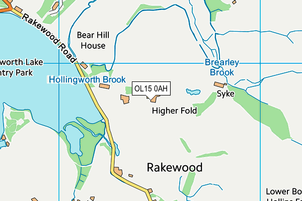 OL15 0AH map - OS VectorMap District (Ordnance Survey)