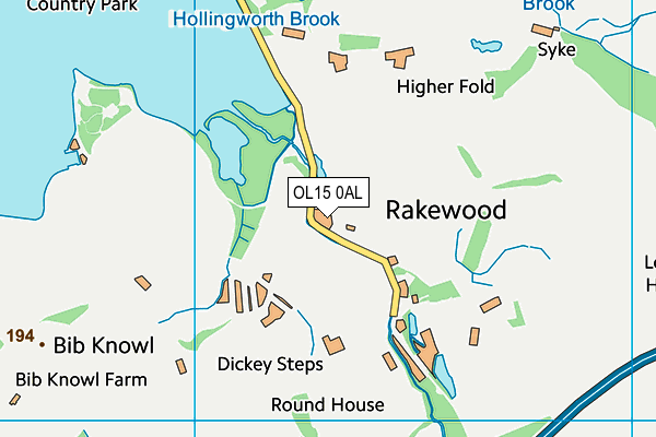 OL15 0AL map - OS VectorMap District (Ordnance Survey)