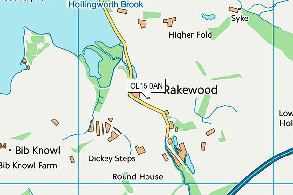 OL15 0AN map - OS VectorMap District (Ordnance Survey)