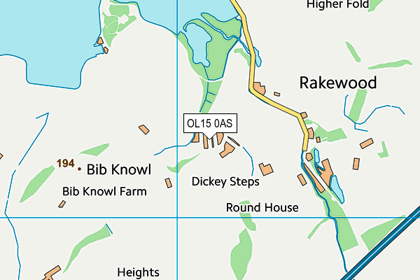 OL15 0AS map - OS VectorMap District (Ordnance Survey)