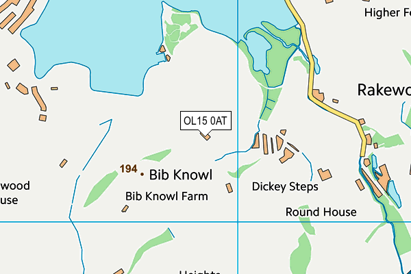 OL15 0AT map - OS VectorMap District (Ordnance Survey)