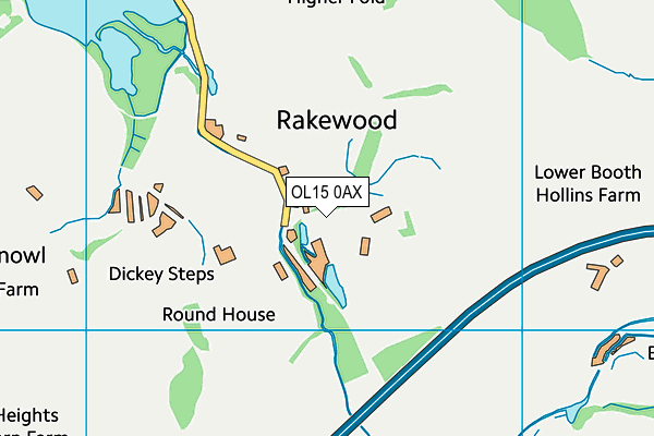 OL15 0AX map - OS VectorMap District (Ordnance Survey)