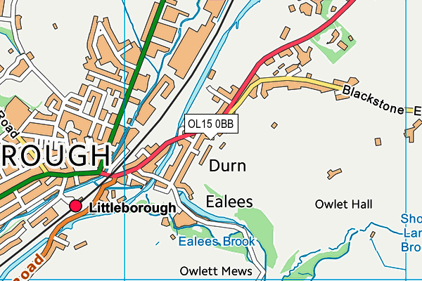 OL15 0BB map - OS VectorMap District (Ordnance Survey)