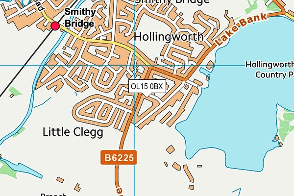 OL15 0BX map - OS VectorMap District (Ordnance Survey)