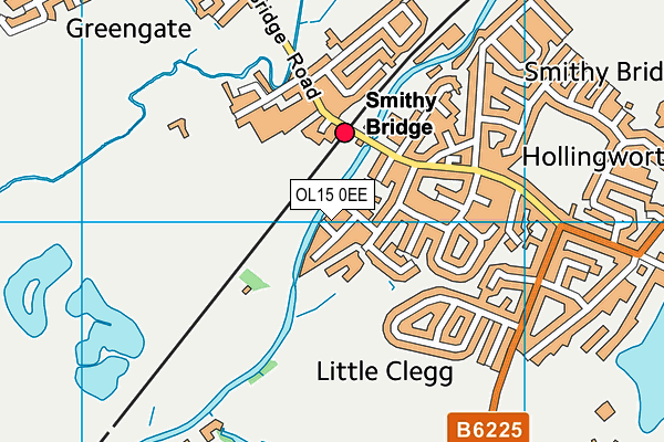 OL15 0EE map - OS VectorMap District (Ordnance Survey)