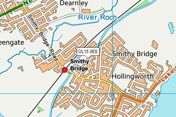 Smithy Bridge Primary School map (OL15 0ES) - OS VectorMap District (Ordnance Survey)