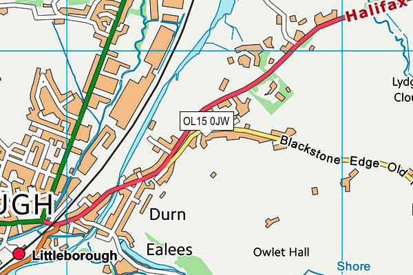 OL15 0JW map - OS VectorMap District (Ordnance Survey)