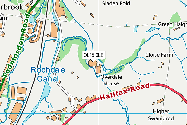 OL15 0LB map - OS VectorMap District (Ordnance Survey)