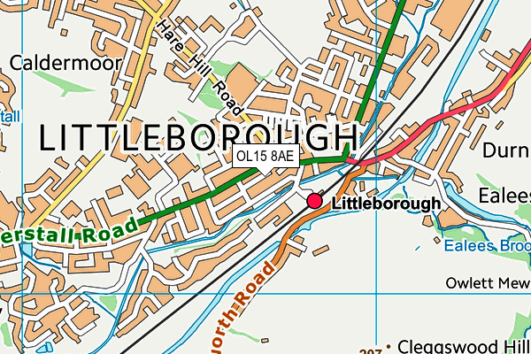 OL15 8AE map - OS VectorMap District (Ordnance Survey)