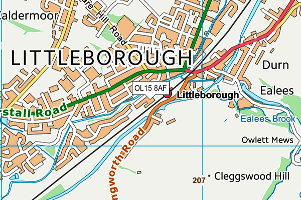 OL15 8AF map - OS VectorMap District (Ordnance Survey)