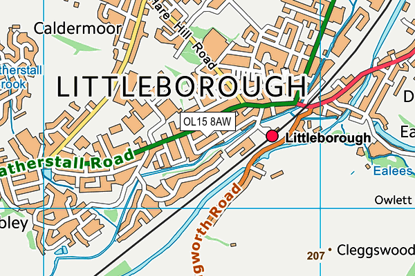 OL15 8AW map - OS VectorMap District (Ordnance Survey)