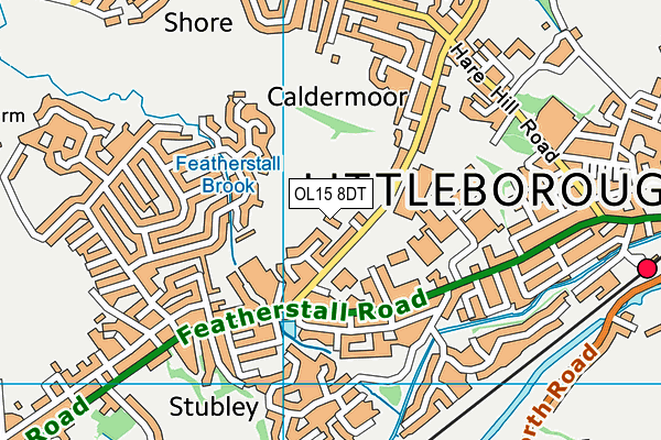 Map of THE LITTLEBOROUGH CLUB LIMITED at district scale