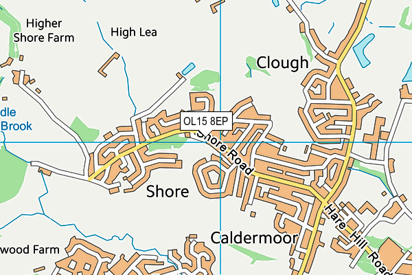 OL15 8EP map - OS VectorMap District (Ordnance Survey)