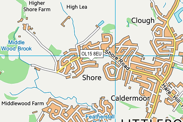OL15 8EU map - OS VectorMap District (Ordnance Survey)