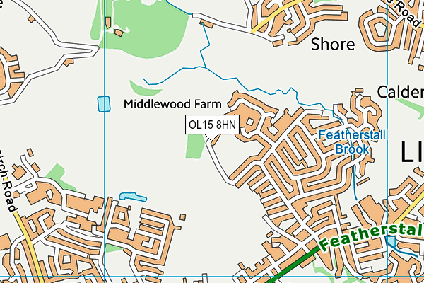 OL15 8HN map - OS VectorMap District (Ordnance Survey)