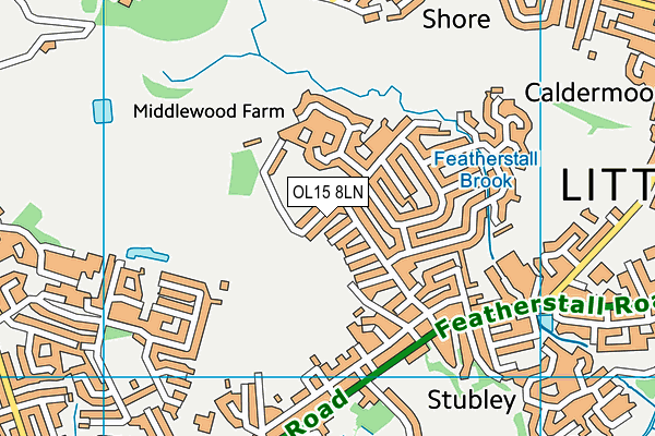 OL15 8LN map - OS VectorMap District (Ordnance Survey)