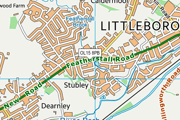 OL15 8PB map - OS VectorMap District (Ordnance Survey)