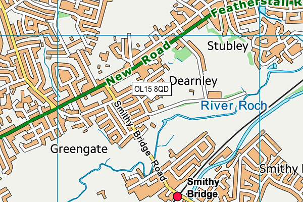 OL15 8QD map - OS VectorMap District (Ordnance Survey)