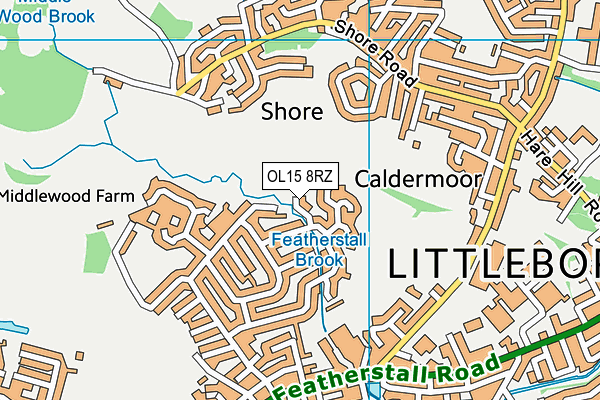 OL15 8RZ map - OS VectorMap District (Ordnance Survey)