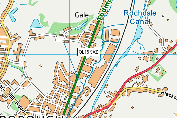 OL15 9AZ map - OS VectorMap District (Ordnance Survey)