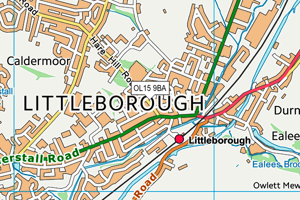 OL15 9BA map - OS VectorMap District (Ordnance Survey)