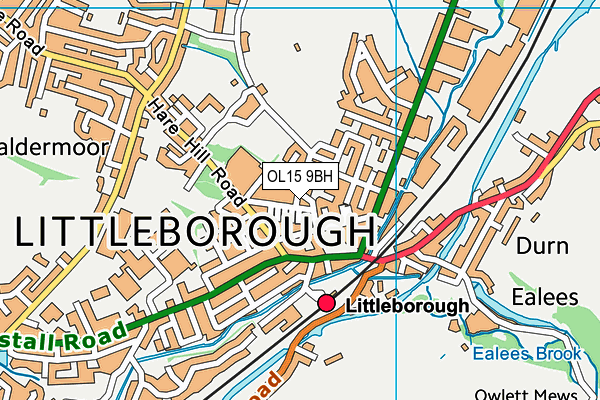 OL15 9BH map - OS VectorMap District (Ordnance Survey)