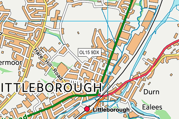 OL15 9DX map - OS VectorMap District (Ordnance Survey)