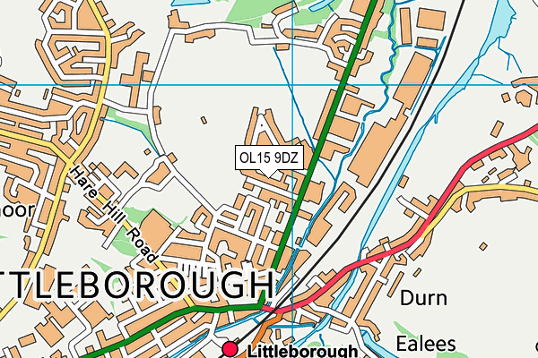 OL15 9DZ map - OS VectorMap District (Ordnance Survey)