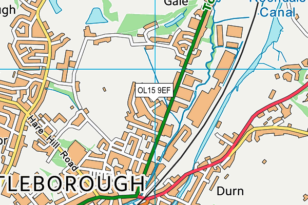 OL15 9EF map - OS VectorMap District (Ordnance Survey)