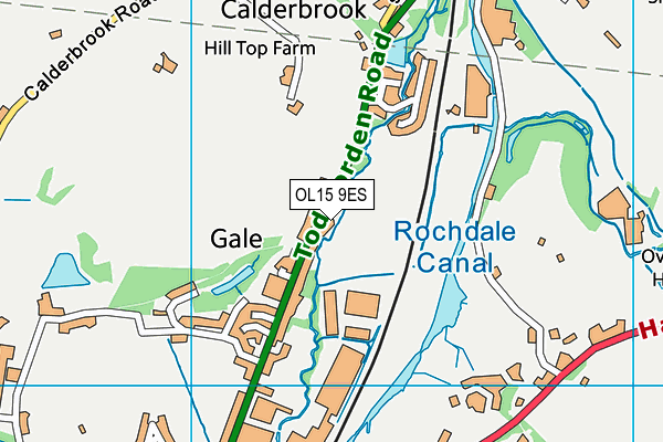 OL15 9ES map - OS VectorMap District (Ordnance Survey)