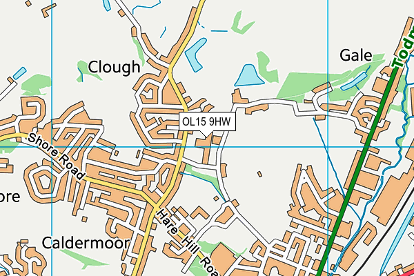 Littleborough Community Primary School map (OL15 9HW) - OS VectorMap District (Ordnance Survey)