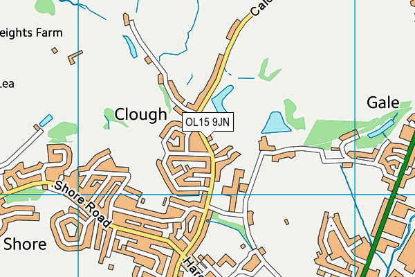 Littleborough Sports Centre map (OL15 9JN) - OS VectorMap District (Ordnance Survey)