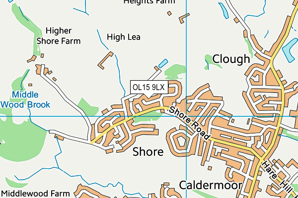 OL15 9LX map - OS VectorMap District (Ordnance Survey)