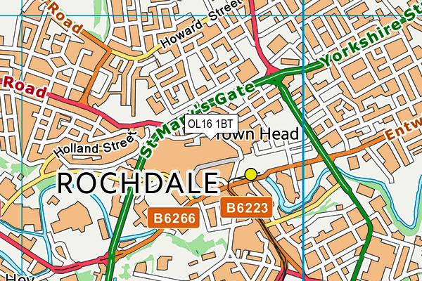 Jd Gyms (Rochdale) map (OL16 1BT) - OS VectorMap District (Ordnance Survey)