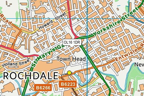 OL16 1DR map - OS VectorMap District (Ordnance Survey)