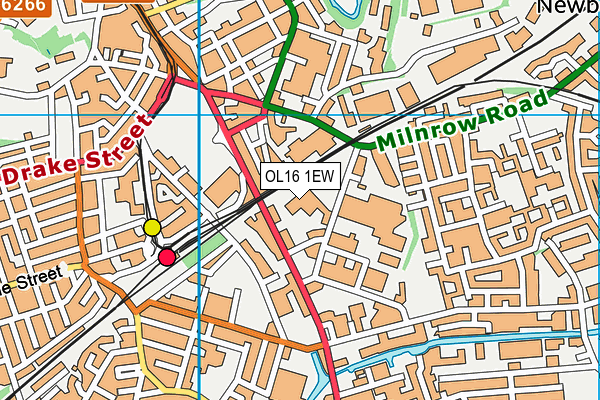 OL16 1EW map - OS VectorMap District (Ordnance Survey)