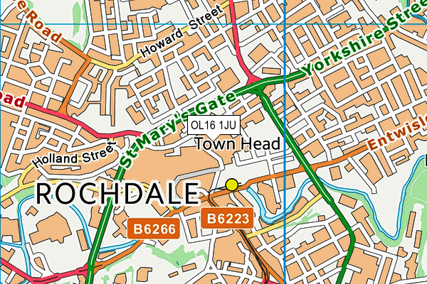 OL16 1JU map - OS VectorMap District (Ordnance Survey)